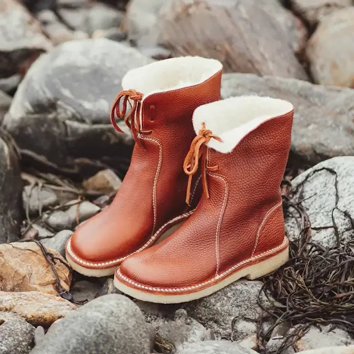 🎁[MA 60% KEDVEZMÉNY – NE HAGYJA KI] Ergonomikus kialakítású, meleg téli csizma - prémium bőr + téli polár bélés 👞