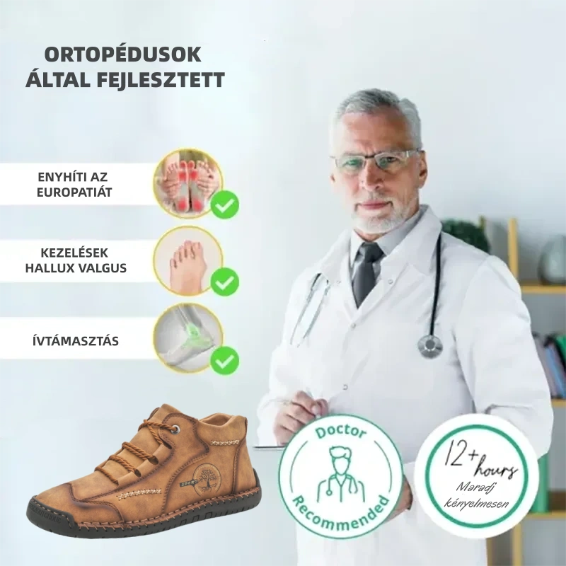 【🎁60% kedvezmény ma - ne hagyd ki】 Ergonomikus kialakítású ortopéd cipő - kiváló minőségű bőr + kézzel varrott 👞