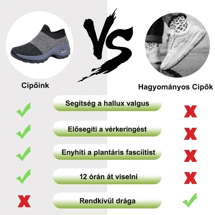 【🔥40% kedvezmény ma - Ne maradj le】🔥Szuperkényelmes ortopéd cipő légpárnával✅ Lábboltozat-támasz a lábfájdalom enyhítésére