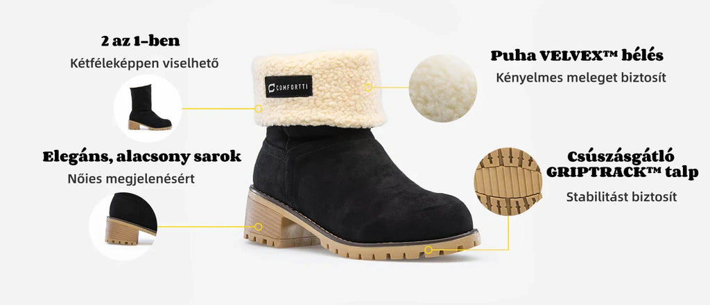 🎁[MA 40% KEDVEZMÉNY – NE HAGYJA KI] Ergonomikus kialakítású, meleg téli csizma - prémium bőr + téli polár bélés 👞