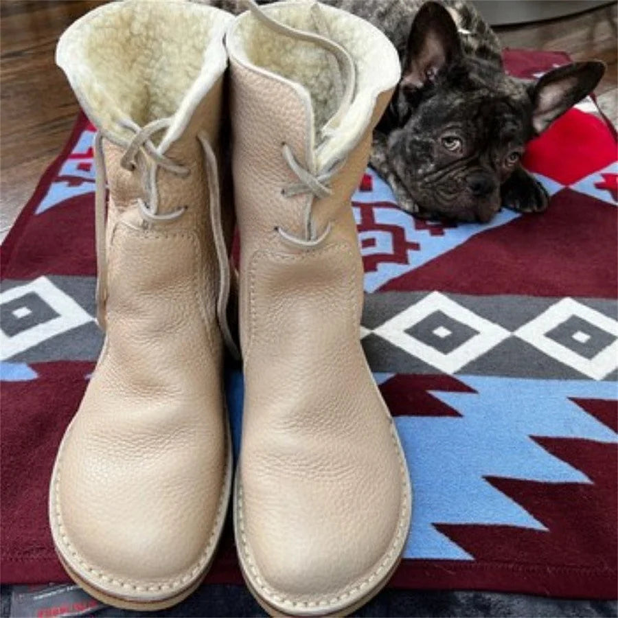 🎁[MA 60% KEDVEZMÉNY – NE HAGYJA KI] Ergonomikus kialakítású, meleg téli csizma - prémium bőr + téli polár bélés 👞