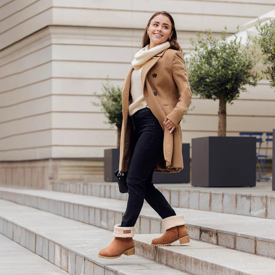 🎁[MA 40% KEDVEZMÉNY – NE HAGYJA KI] Ergonomikus kialakítású, meleg téli csizma - prémium bőr + téli polár bélés 👞